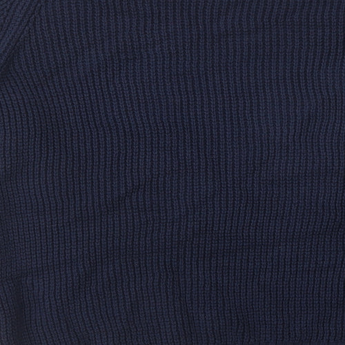 East West Mens Blue Crew Neck  Cotton Pullover Jumper Size L