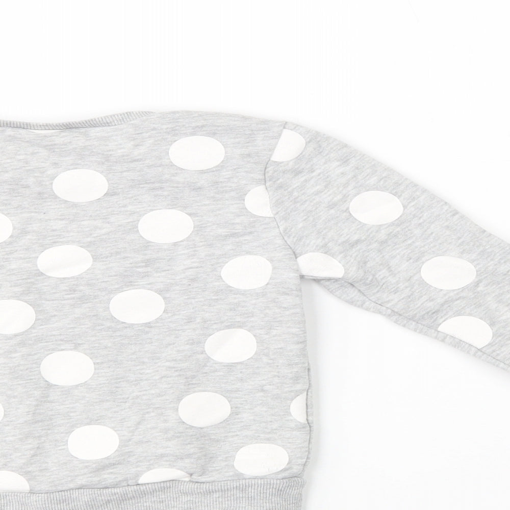 Dunnes Stores Girls Grey Polka Dot Cotton  Lounge Set Size 3-4 Years  Pullover - Always Cute