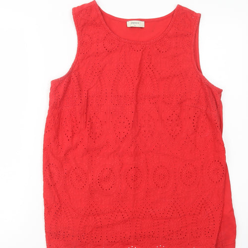 Papaya Womens Red  Cotton Basic Tank Size 14 Scoop Neck