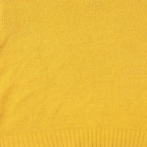 H&M Womens Yellow Crew Neck  Acrylic Pullover Jumper Size S
