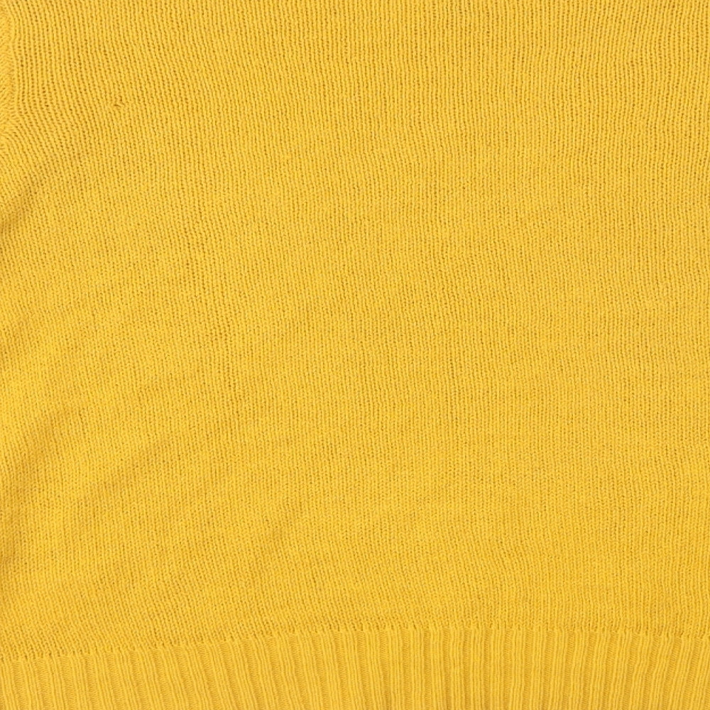 H&M Womens Yellow Crew Neck  Acrylic Pullover Jumper Size S