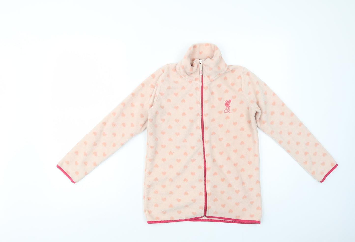 L.F.C. Girls Pink Geometric Polyester Full Zip Sweatshirt Size 9-10 Years  Zip - Liverpool FC
