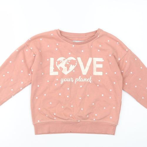 Primark Girls Pink Polka Dot Cotton Pullover Sweatshirt Size 7-8 Years  Pullover - Love Your Planet