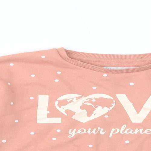 Primark Girls Pink Polka Dot Cotton Pullover Sweatshirt Size 7-8 Years  Pullover - Love Your Planet