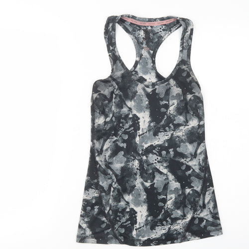 F&F Womens Grey Camouflage Polyester Basic Tank Size 6 Scoop Neck Pullover