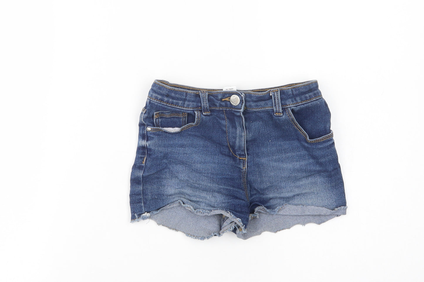 George Girls Blue  Cotton Hot Pants Shorts Size 7-8 Years  Regular