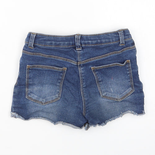George Girls Blue  Cotton Hot Pants Shorts Size 7-8 Years  Regular
