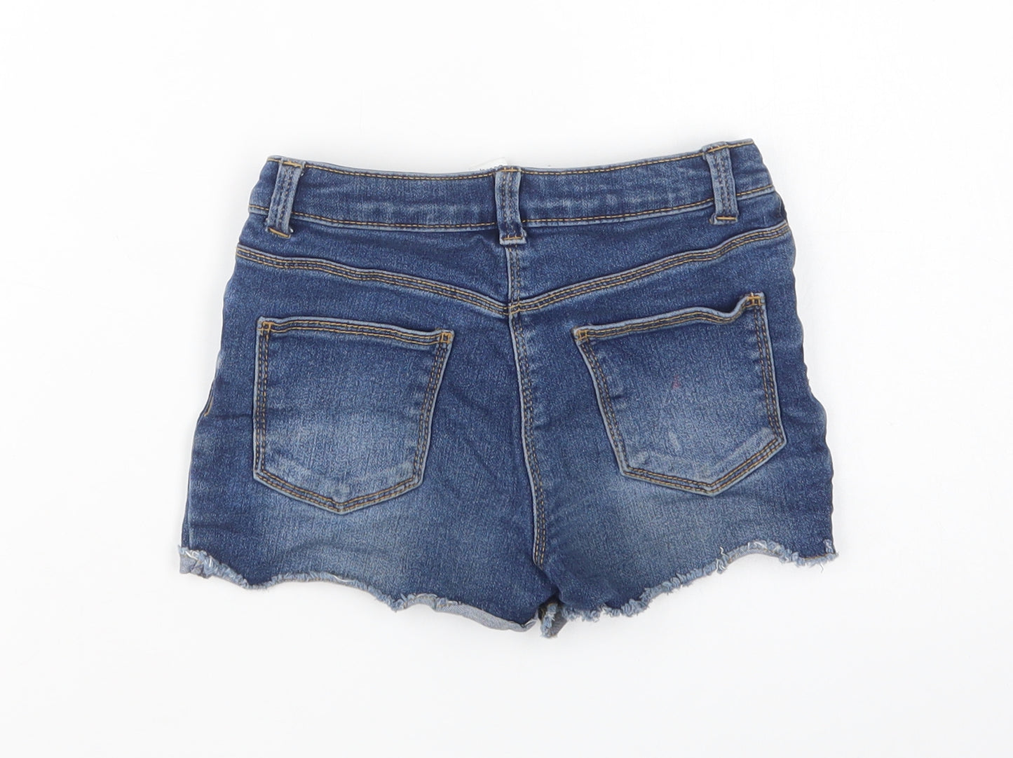 George Girls Blue  Cotton Hot Pants Shorts Size 7-8 Years  Regular