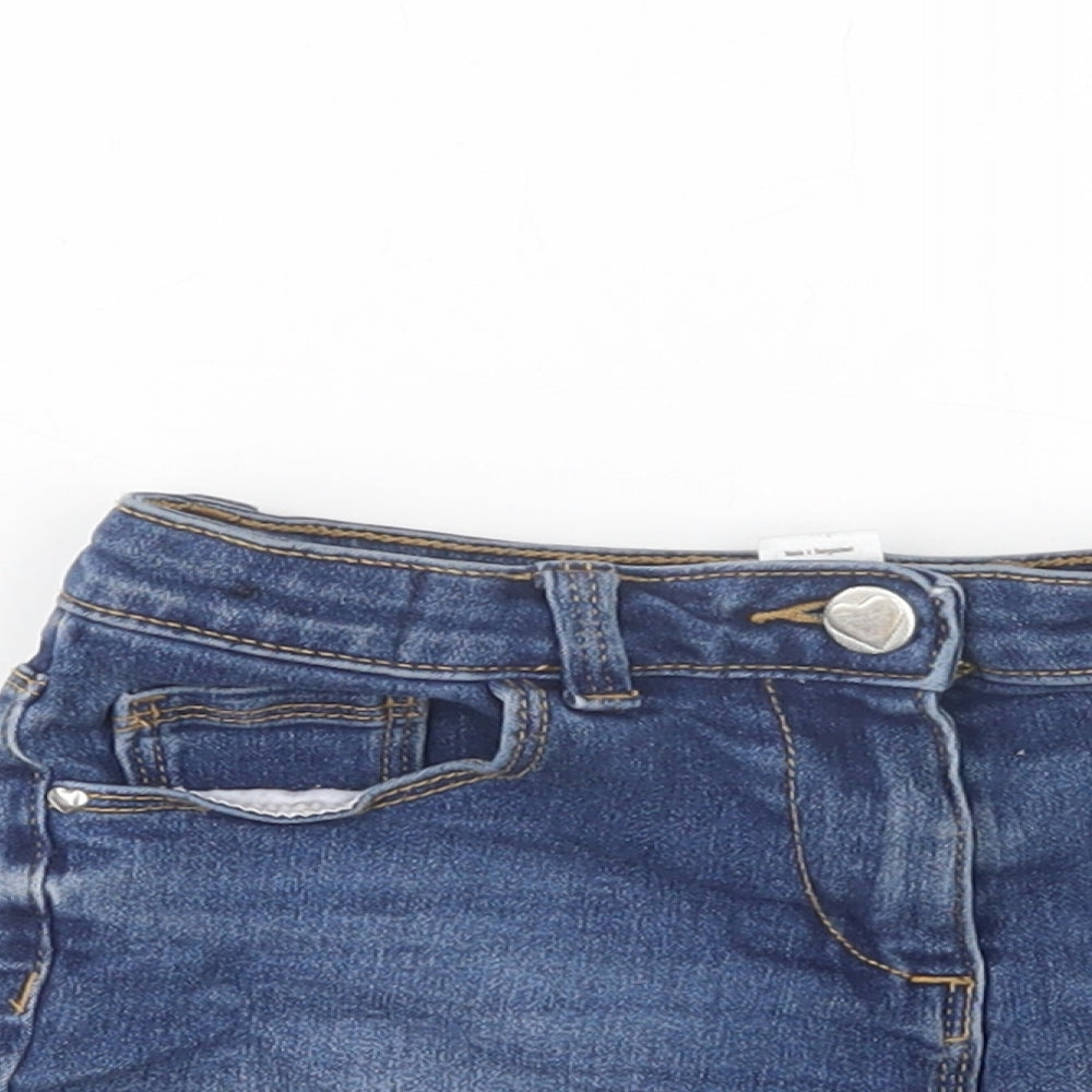 George Girls Blue  Cotton Hot Pants Shorts Size 7-8 Years  Regular