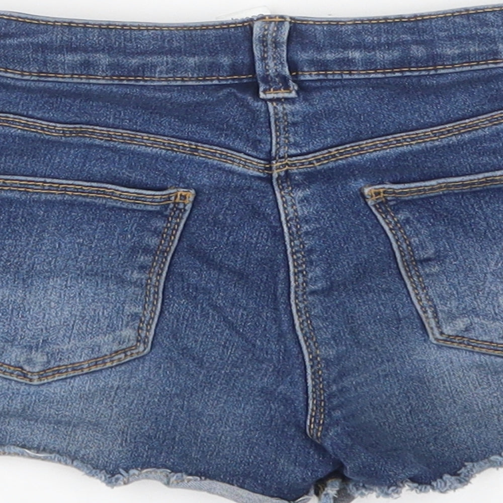 George Girls Blue  Cotton Hot Pants Shorts Size 7-8 Years  Regular