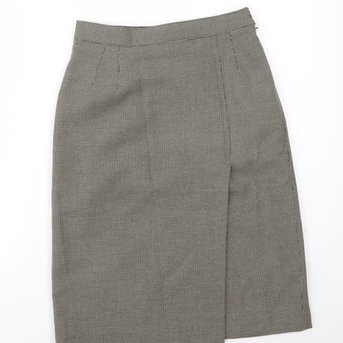 Choise Womens Beige Geometric Viscose A-Line Skirt Size 10   Button