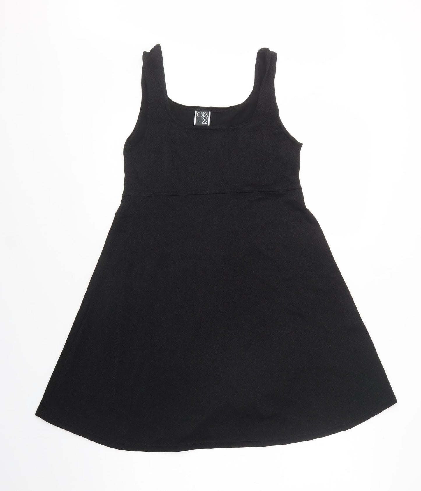 Class 22 Womens Black  Polyester Skater Dress  Size S  Scoop Neck
