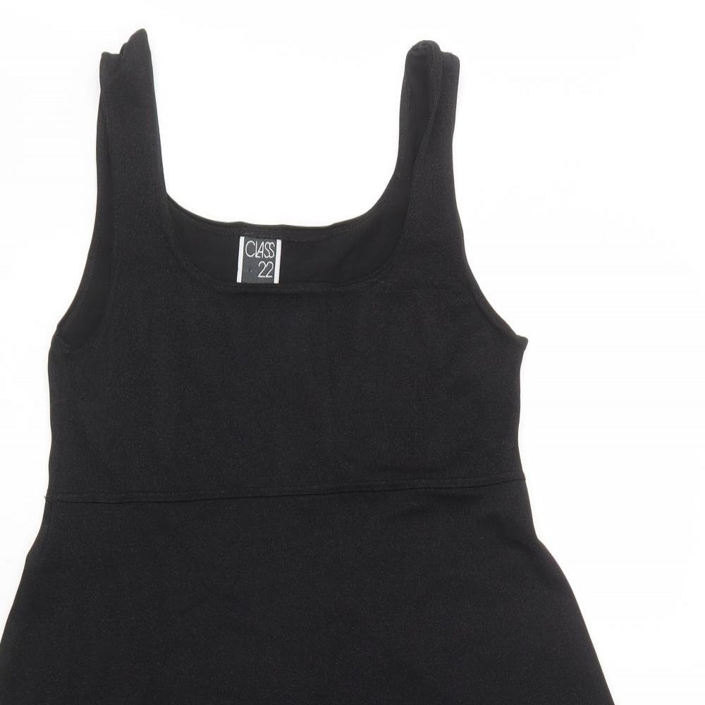 Class 22 Womens Black  Polyester Skater Dress  Size S  Scoop Neck
