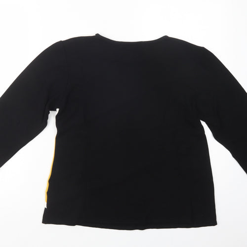 Just Elegance Womens Black Crew Neck  Viscose Pullover Jumper Size 14