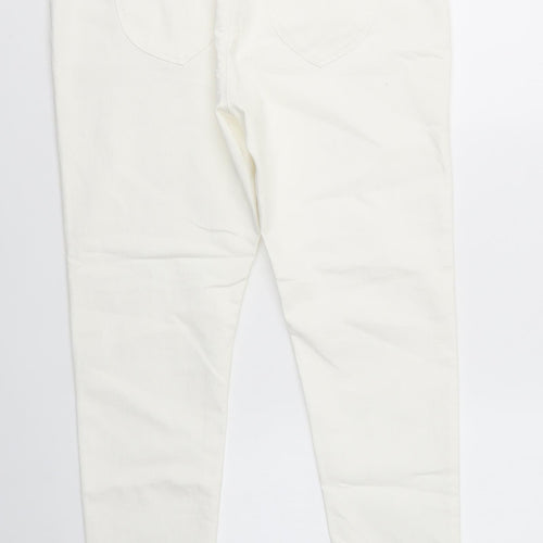 Dorothy Perkins Womens White  Cotton Flared Jeans Size 14 L29 in Regular