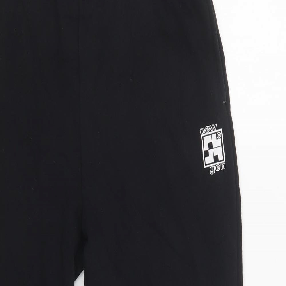 F&F Boys Black  Cotton Jogger Trousers Size 13-14 Years  Regular Drawstring