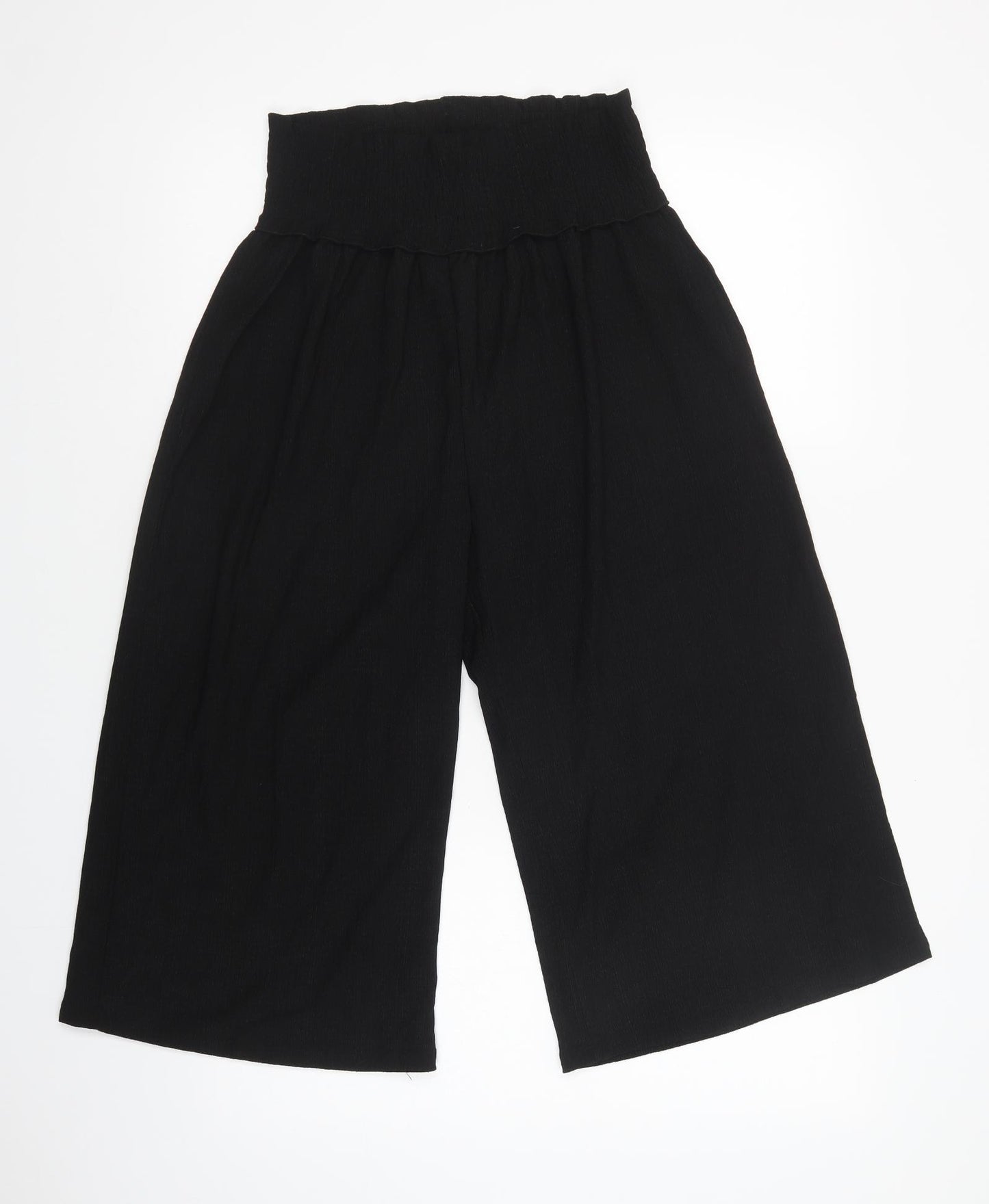 River Island Womens Black  Polyester Cropped Trousers Size 12 L20 in Regular