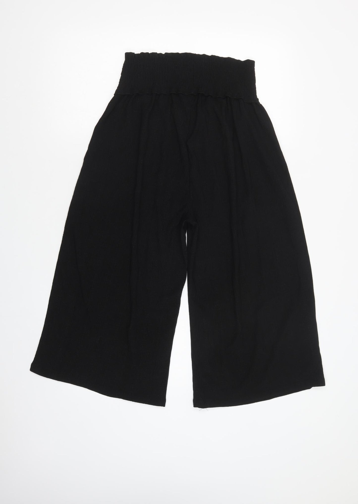 River Island Womens Black  Polyester Cropped Trousers Size 12 L20 in Regular
