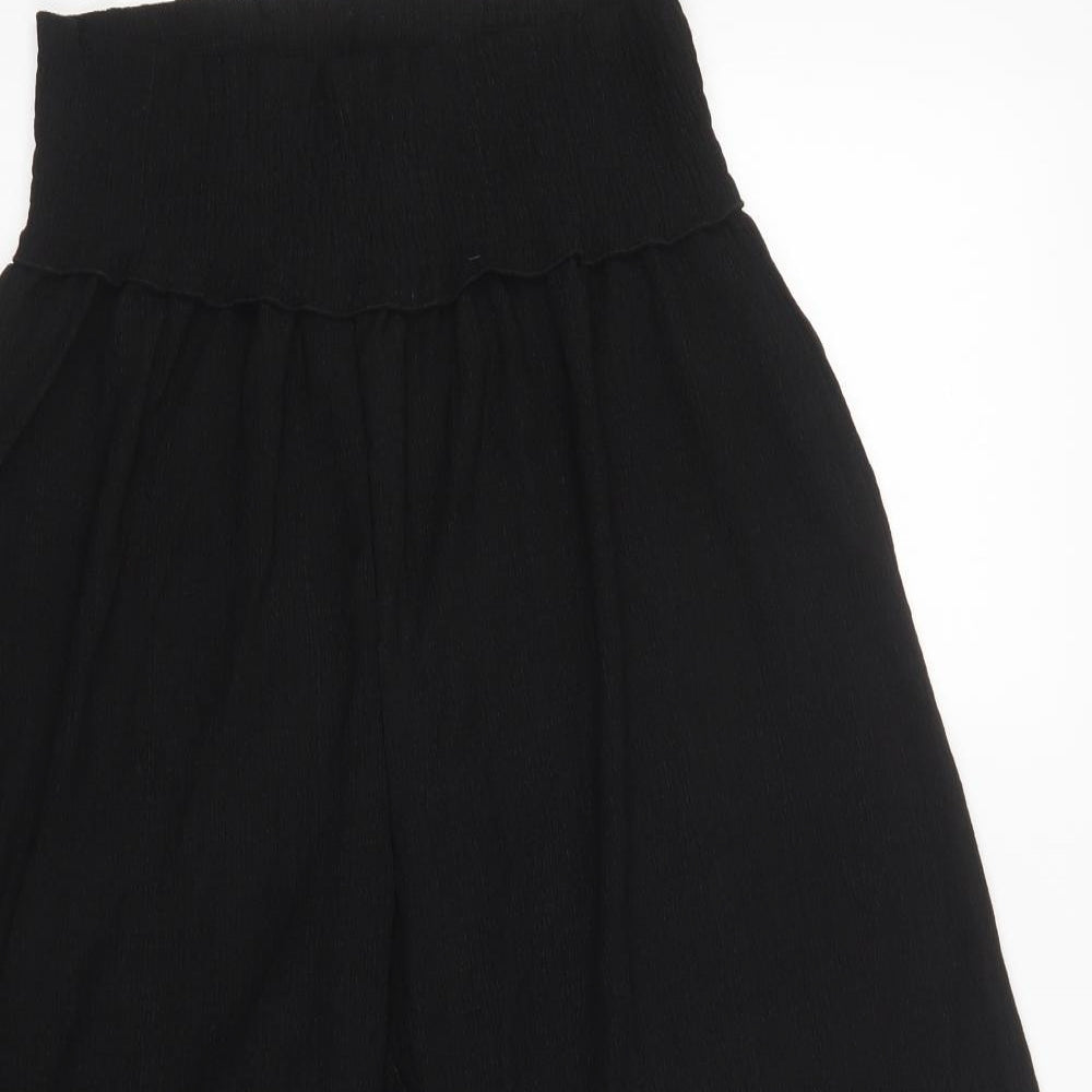 River Island Womens Black  Polyester Cropped Trousers Size 12 L20 in Regular