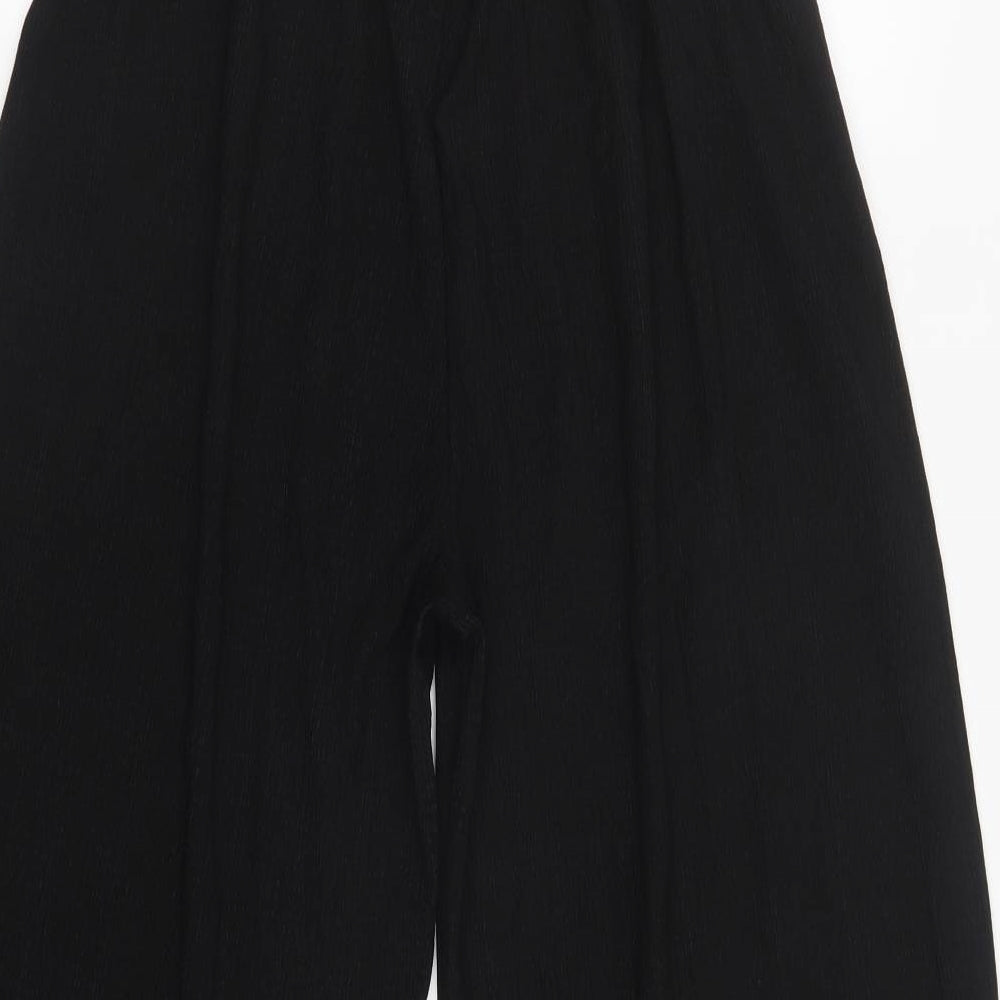 River Island Womens Black  Polyester Cropped Trousers Size 12 L20 in Regular