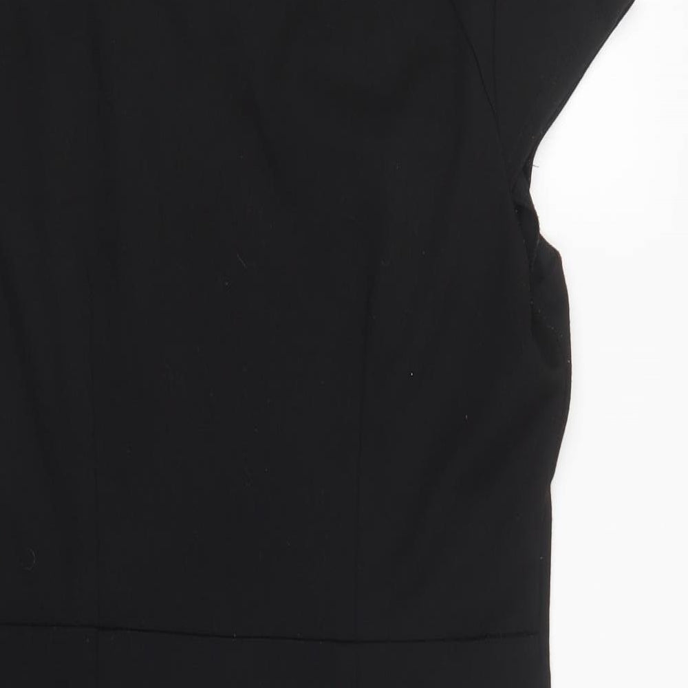 George Womens Black Floral Cotton Pencil Dress  Size 14  Crew Neck Pullover