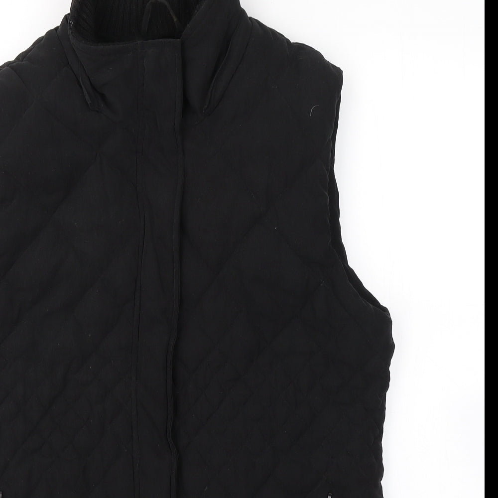 John Lewis Womens Black   Gilet Coat Size 16  Zip