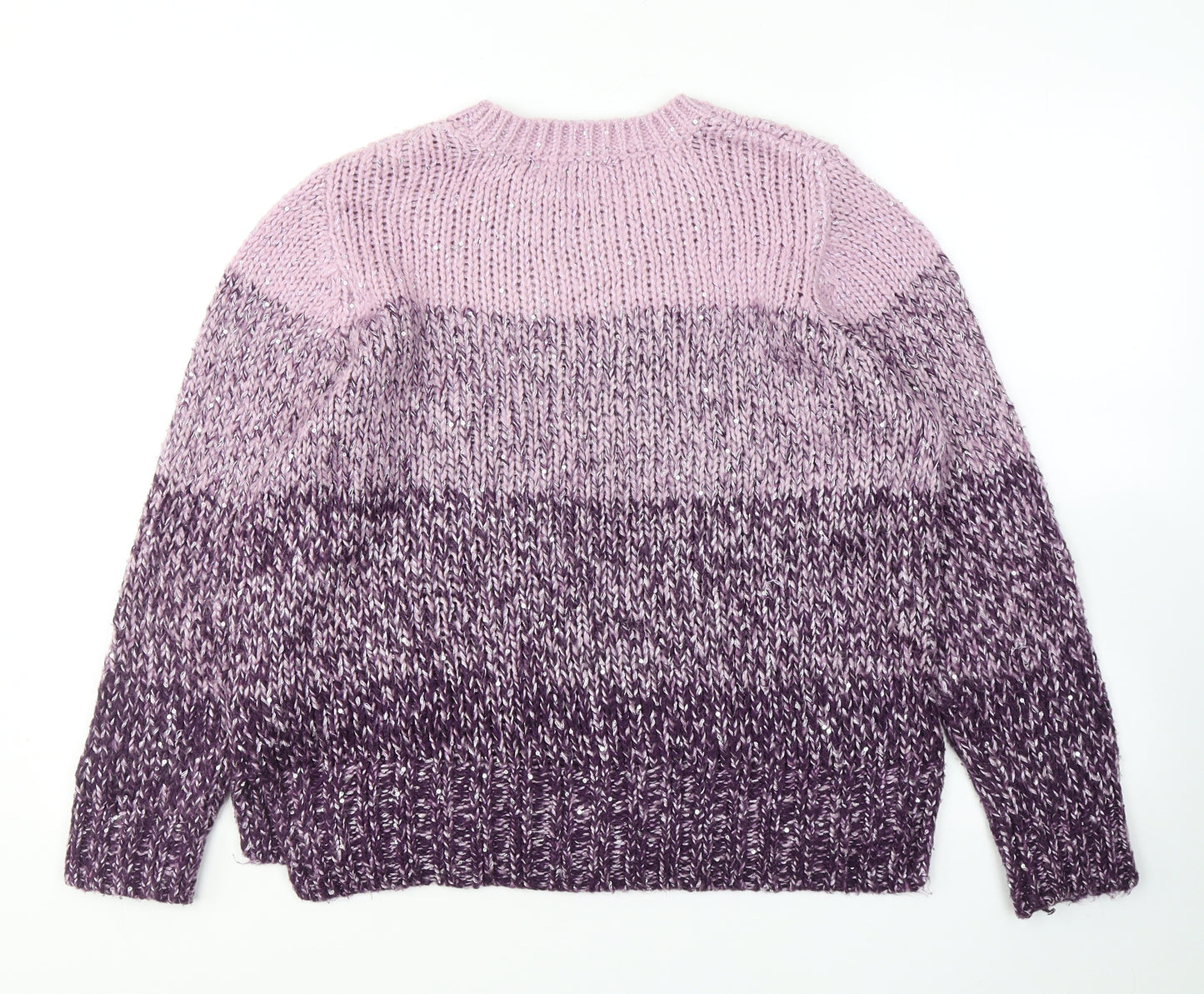 Marks and Spencer Womens Purple Round Neck  Acrylic Pullover Jumper Size 14