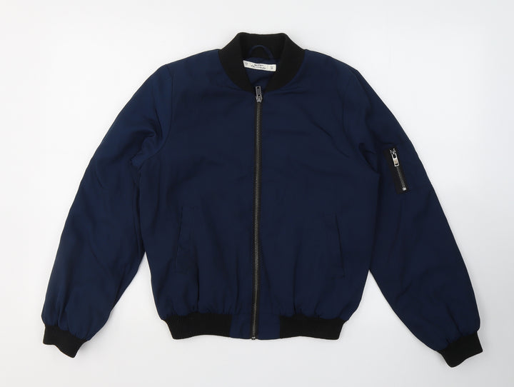 Miss Selfridge Womens Blue Jacket Size 10 Zip