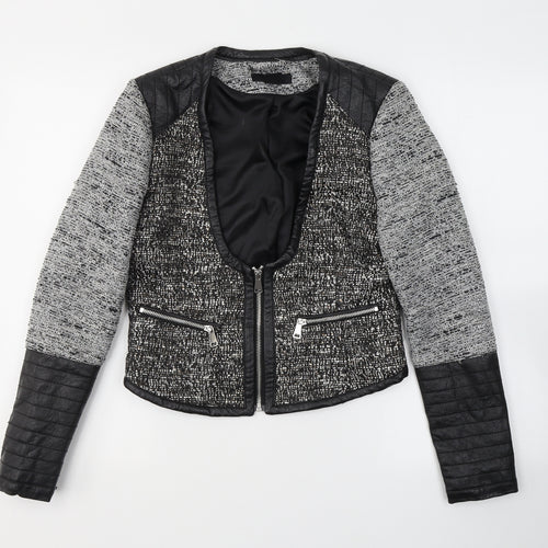 H&M Womens Black   Jacket  Size 4  Zip