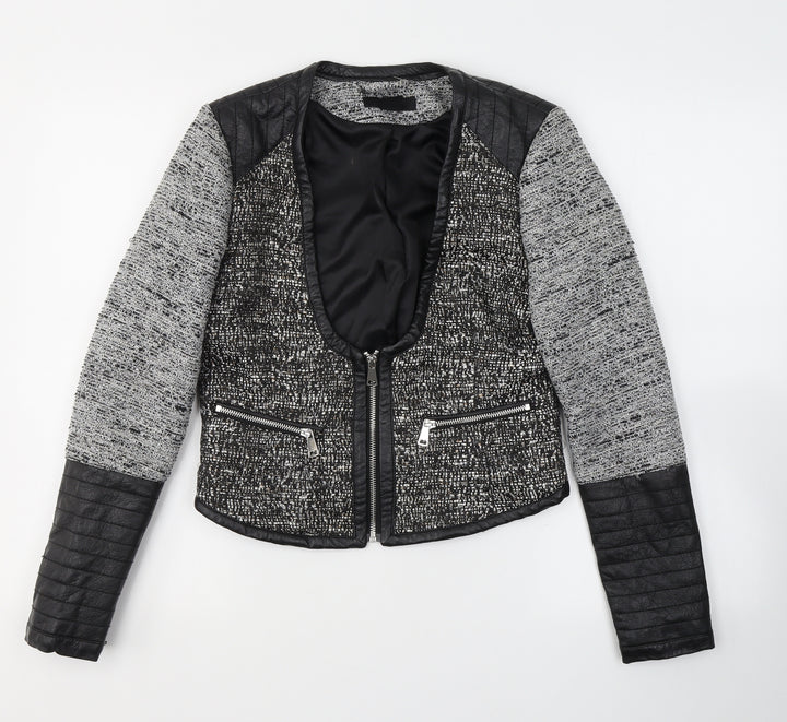 H&M Womens Black   Jacket  Size 4  Zip
