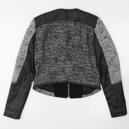H&M Womens Black   Jacket  Size 4  Zip