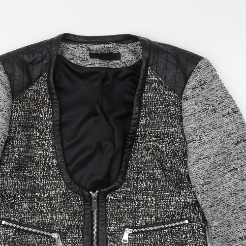 H&M Womens Black   Jacket  Size 4  Zip