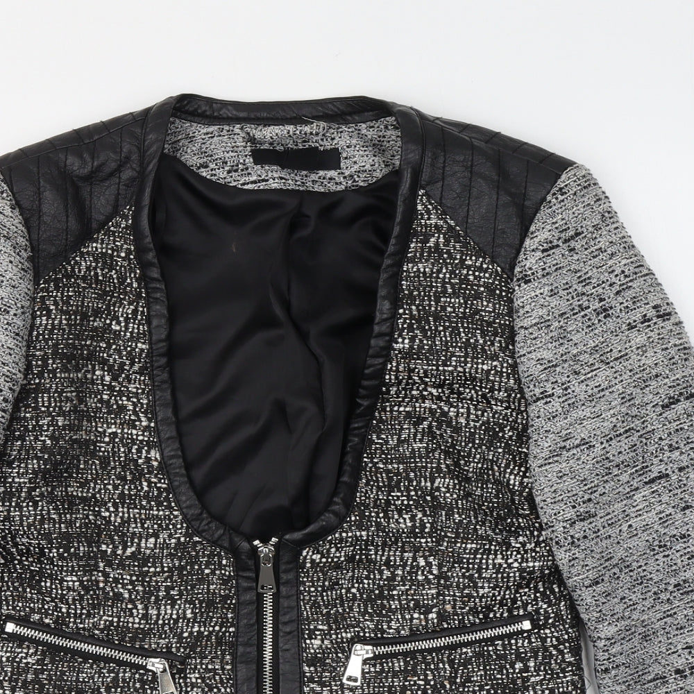 H&M Womens Black   Jacket  Size 4  Zip
