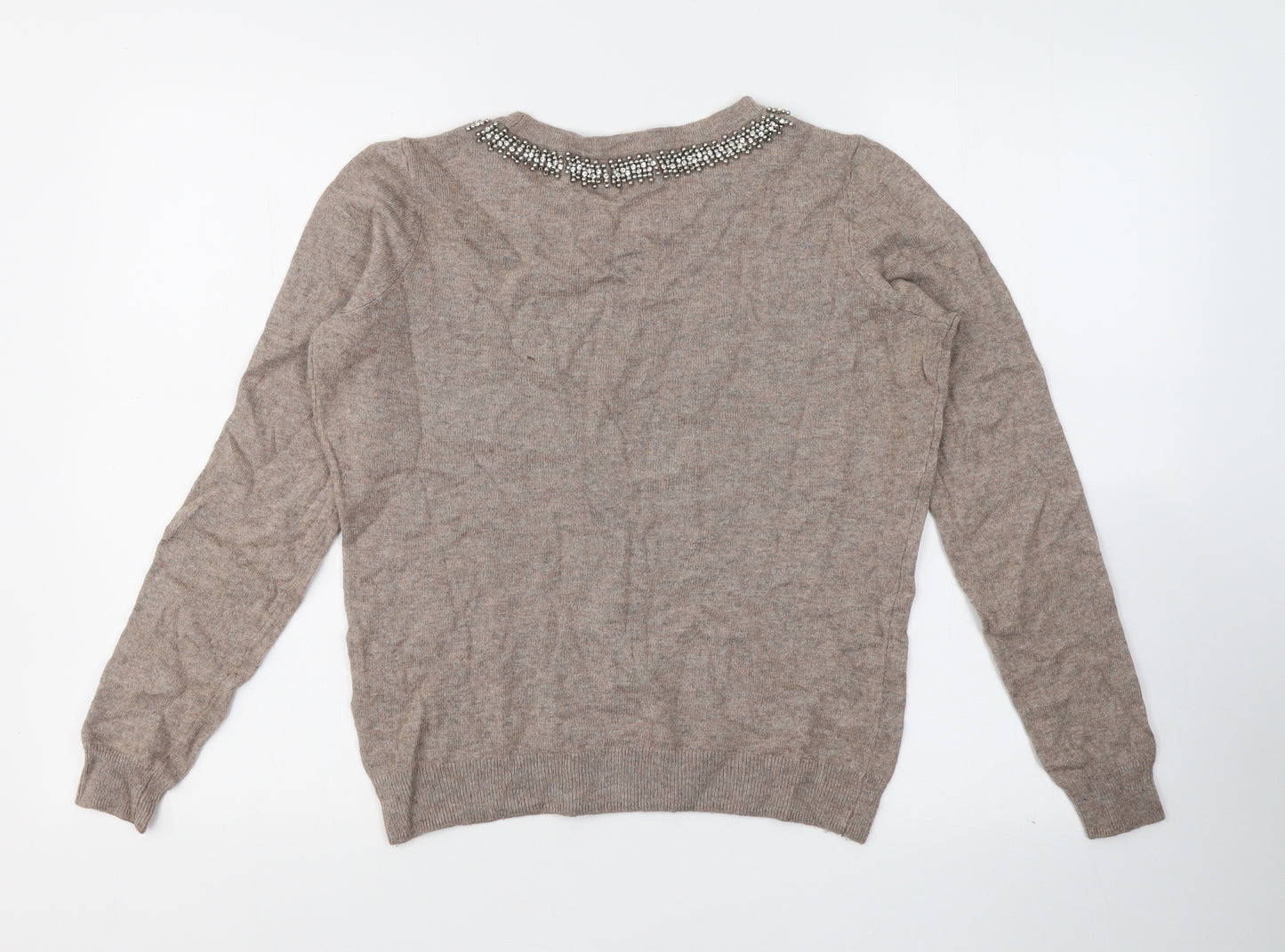 Ghost Womens Brown  Viscose Basic Blouse Size XL Round Neck