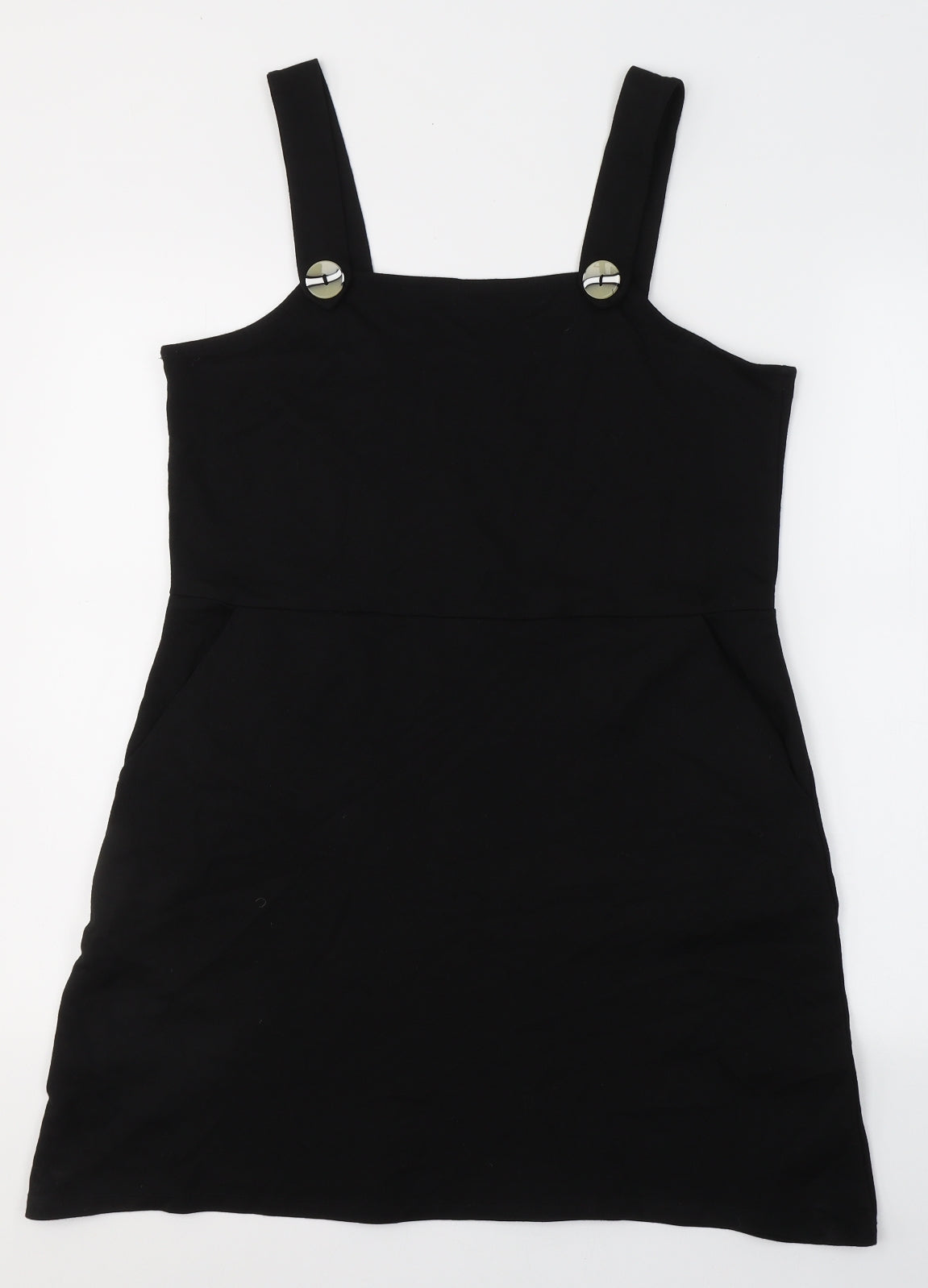 F&F Womens Black  Viscose Tank Dress  Size 16  Square Neck Pullover