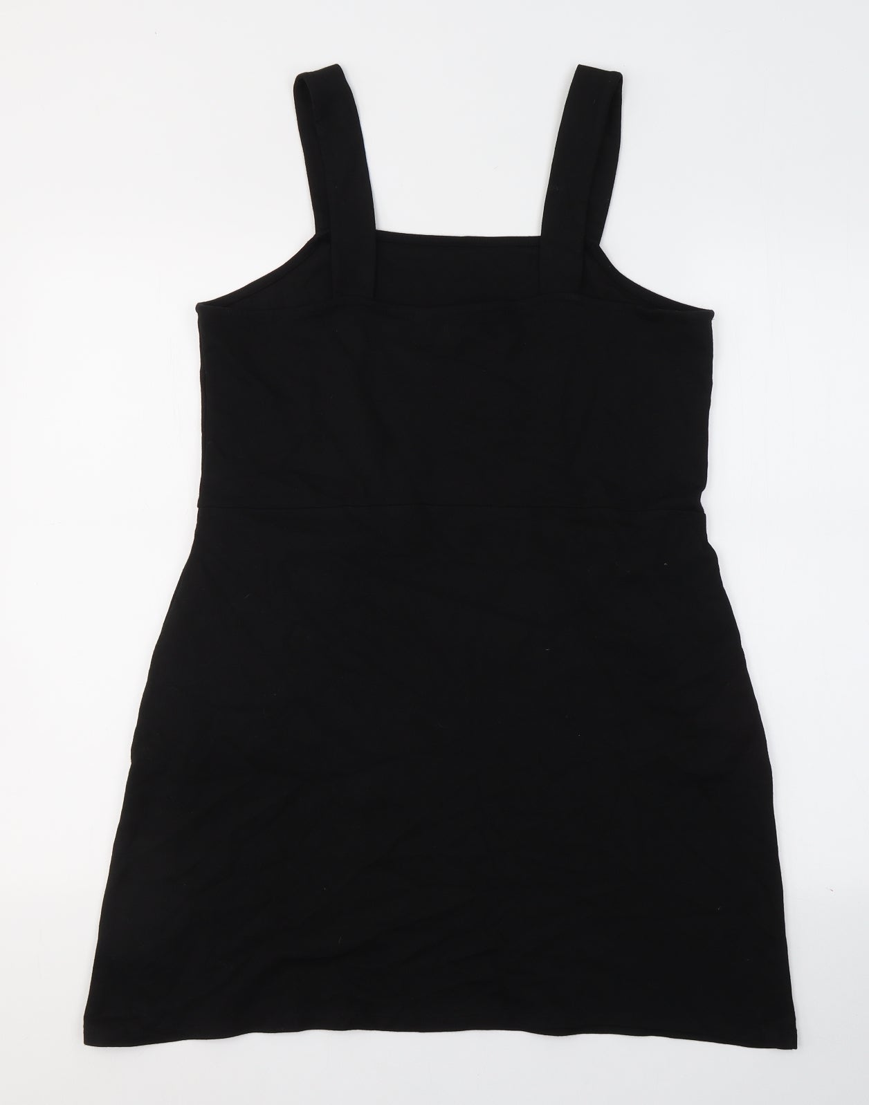 F&F Womens Black  Viscose Tank Dress  Size 16  Square Neck Pullover