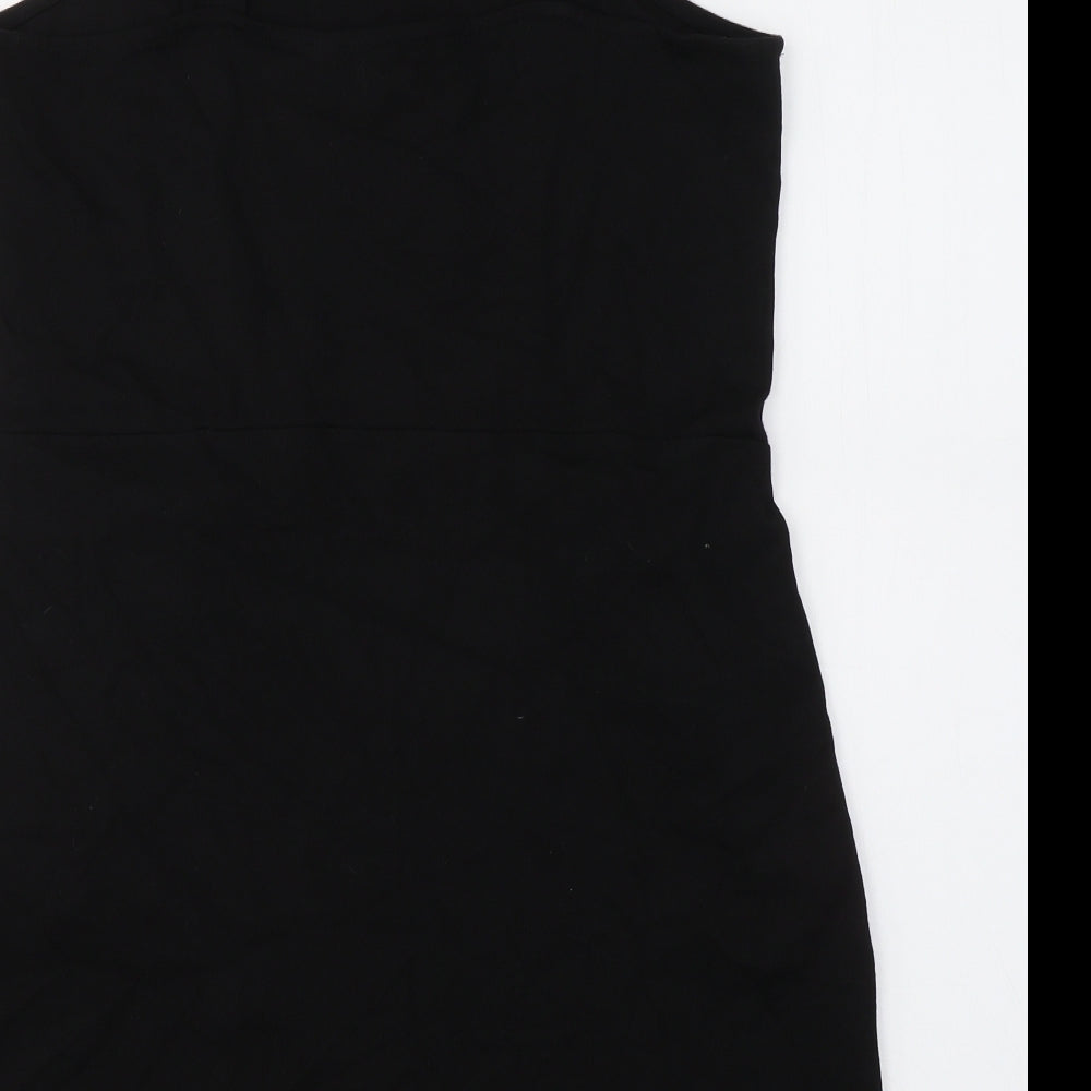 F&F Womens Black  Viscose Tank Dress  Size 16  Square Neck Pullover