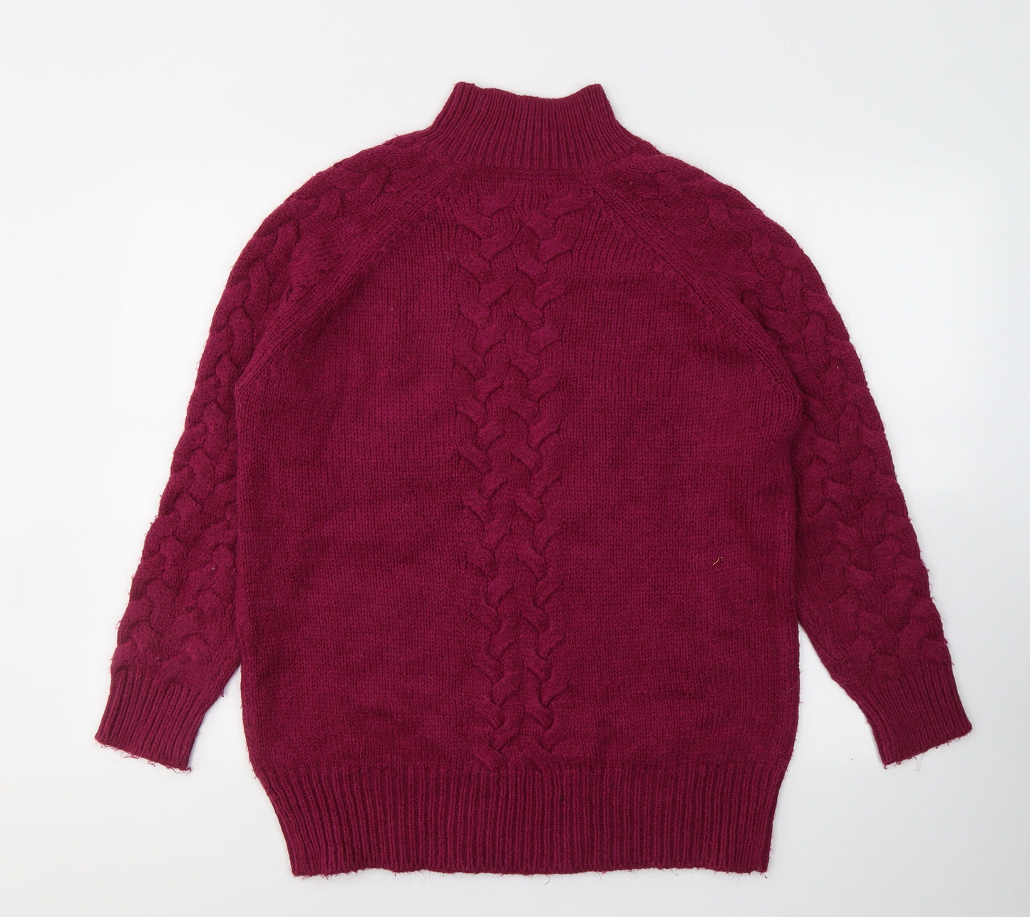 Marks and Spencer Womens Pink High Neck  Acrylic Pullover Jumper Size M