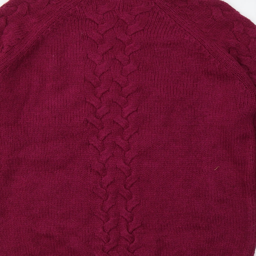 Marks and Spencer Womens Pink High Neck  Acrylic Pullover Jumper Size M