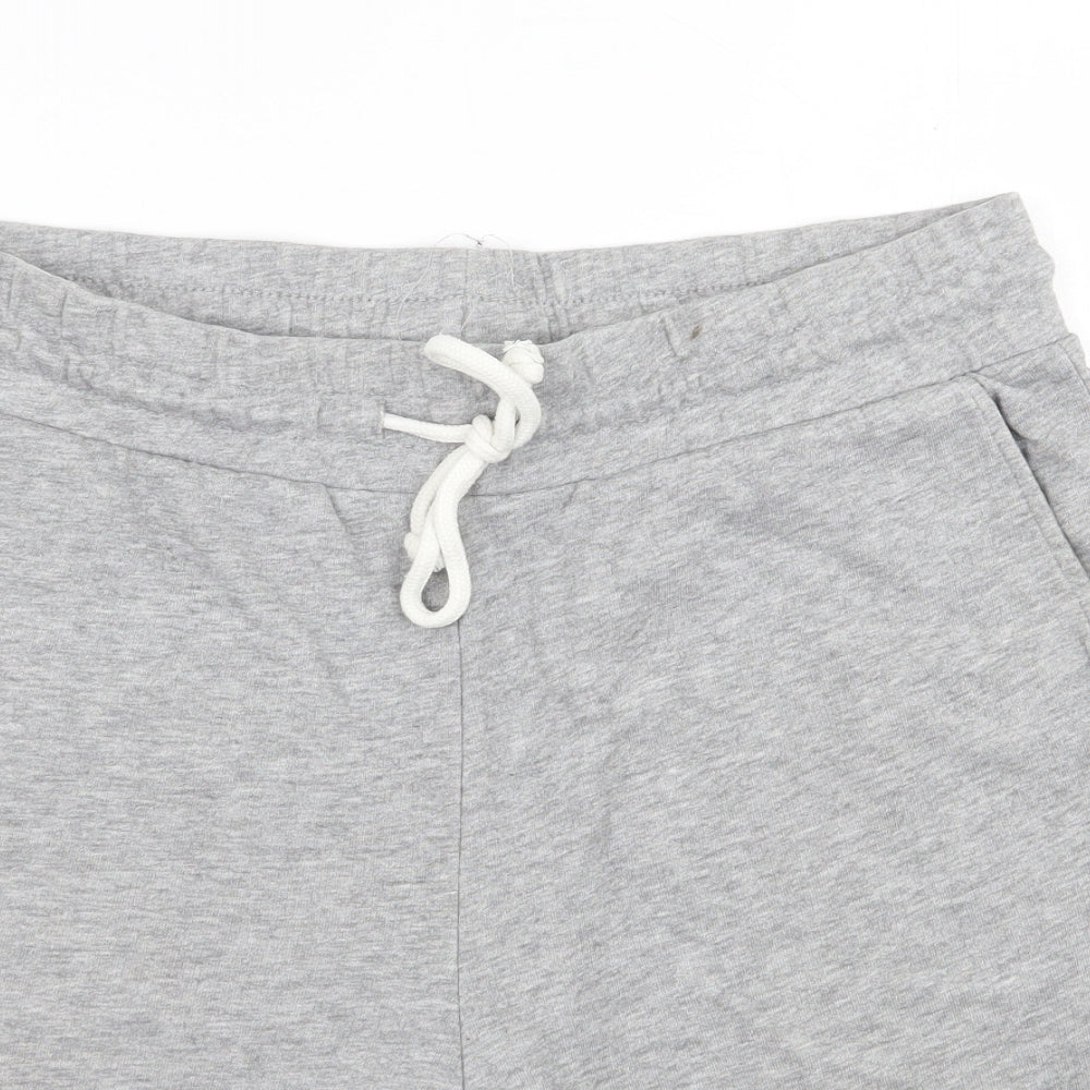 H&M Mens Grey  Cotton Sweat Shorts Size M L6 in Regular Drawstring