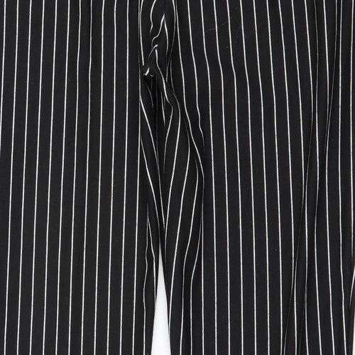 Zara Womens Black Striped Polyester Trousers  Size XL L27 in Regular