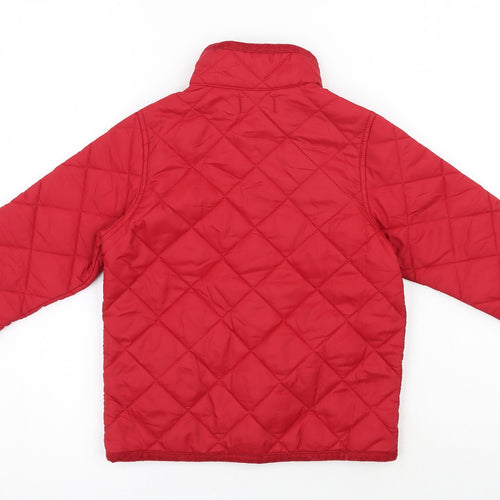 United Colors of Benetton Girls Red   Quilted Jacket Size 3-4 Years  Snap