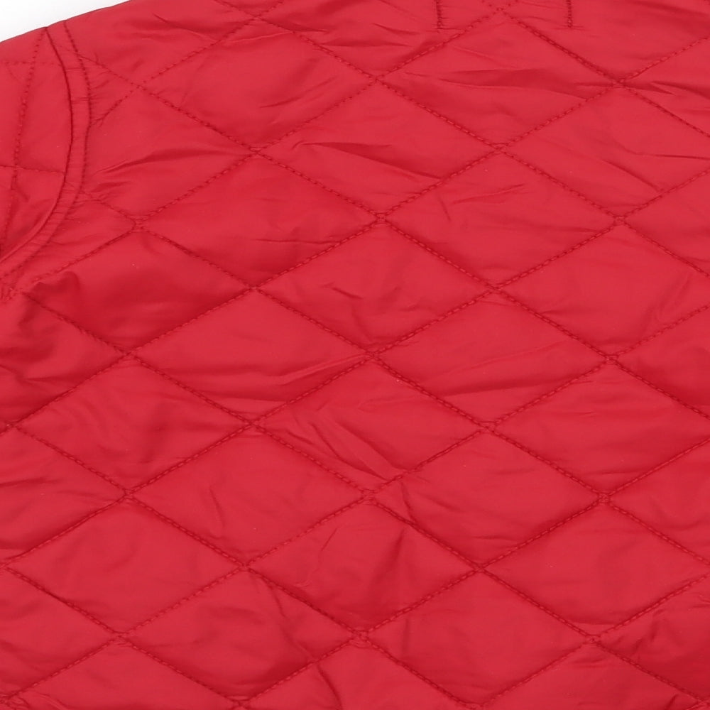United Colors of Benetton Girls Red   Quilted Jacket Size 3-4 Years  Snap