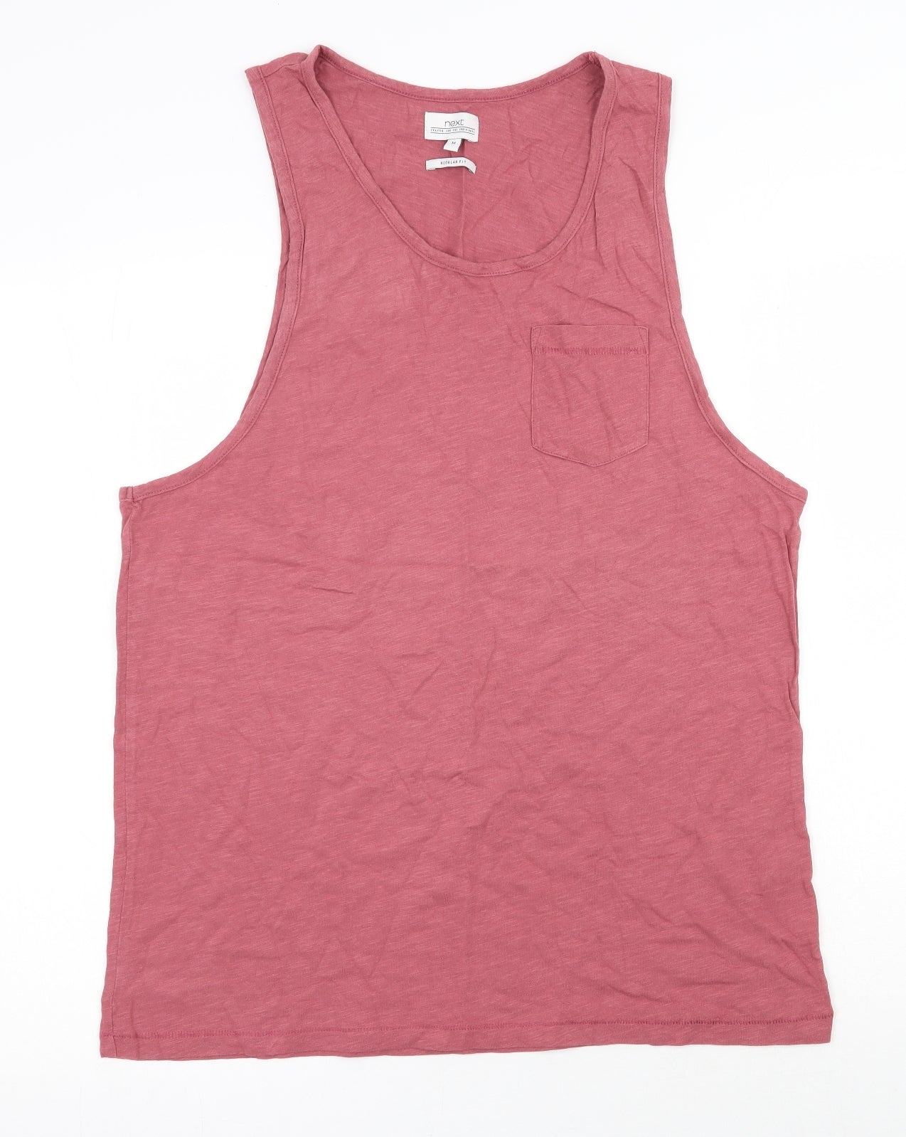 NEXT Mens Pink  Cotton  T-Shirt Size M Round Neck
