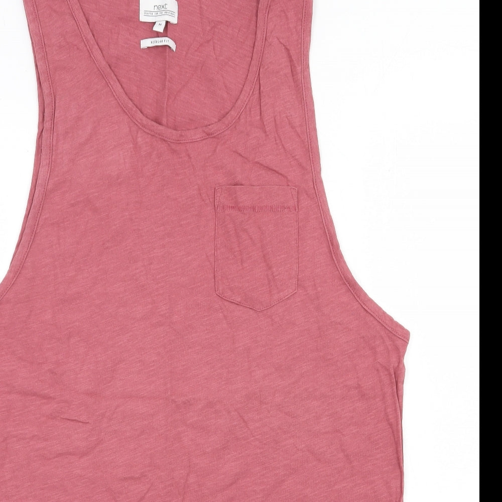NEXT Mens Pink  Cotton  T-Shirt Size M Round Neck