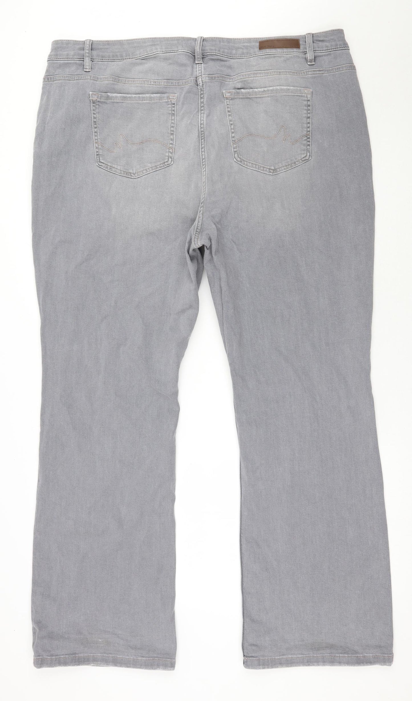 NEXT Womens Grey  Cotton Bootcut Jeans Size 24 L31 in Regular Zip