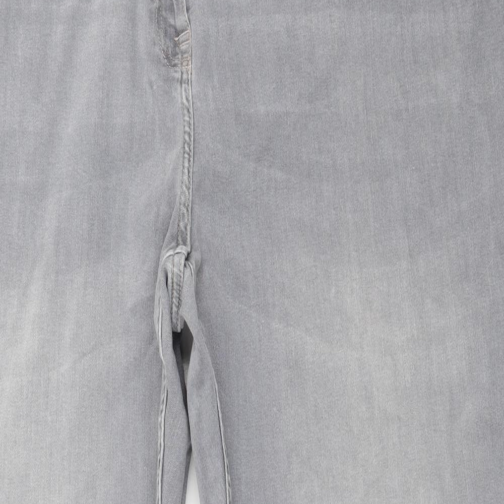 NEXT Womens Grey  Cotton Bootcut Jeans Size 24 L31 in Regular Zip