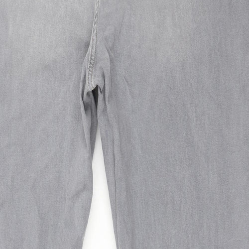 NEXT Womens Grey  Cotton Bootcut Jeans Size 24 L31 in Regular Zip