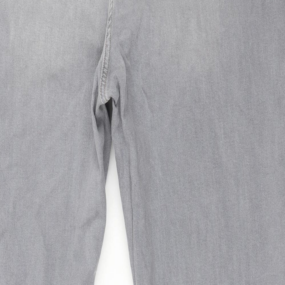 NEXT Womens Grey  Cotton Bootcut Jeans Size 24 L31 in Regular Zip