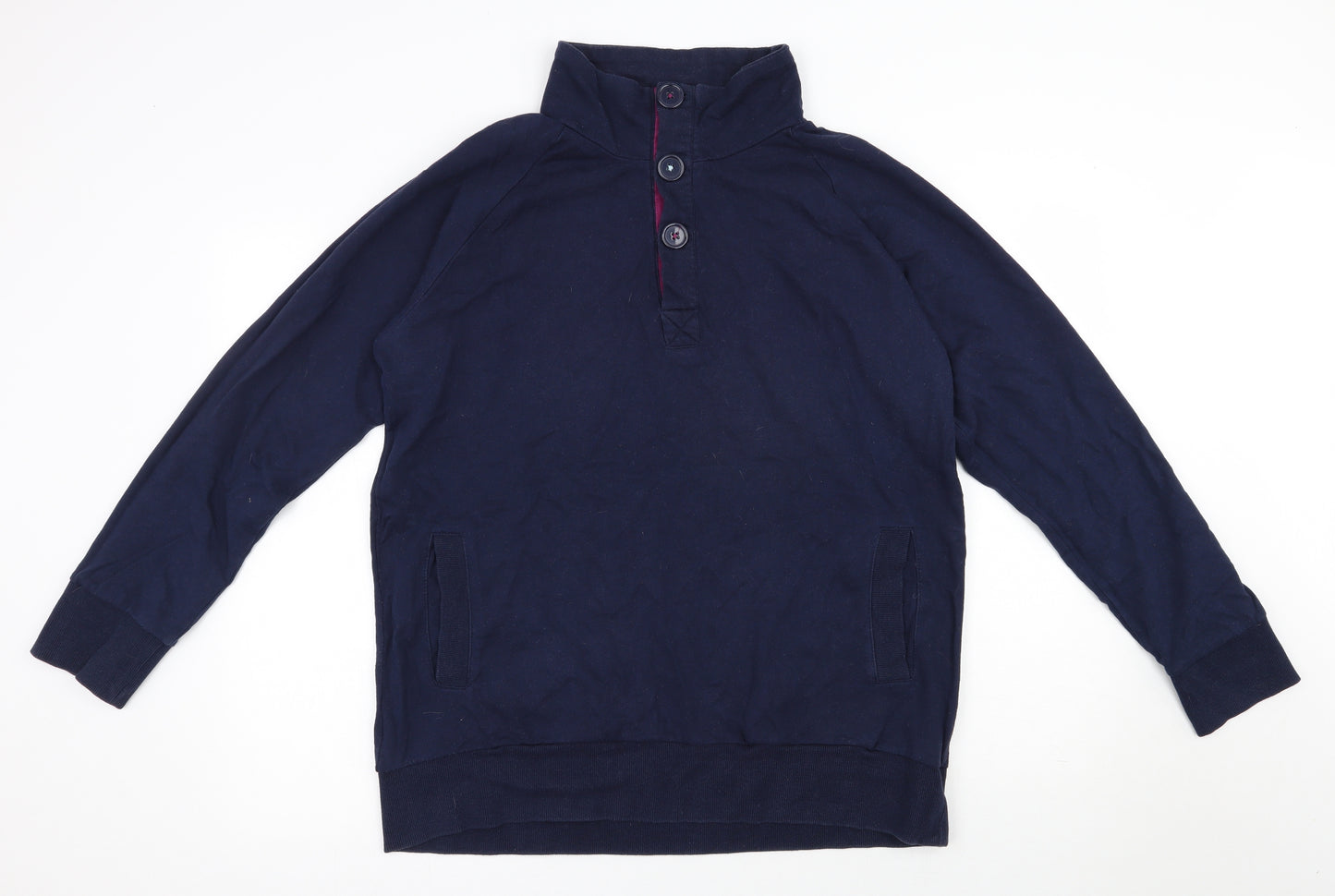 Mystify Womens Blue  100% Cotton Pullover Sweatshirt Size XL  Button